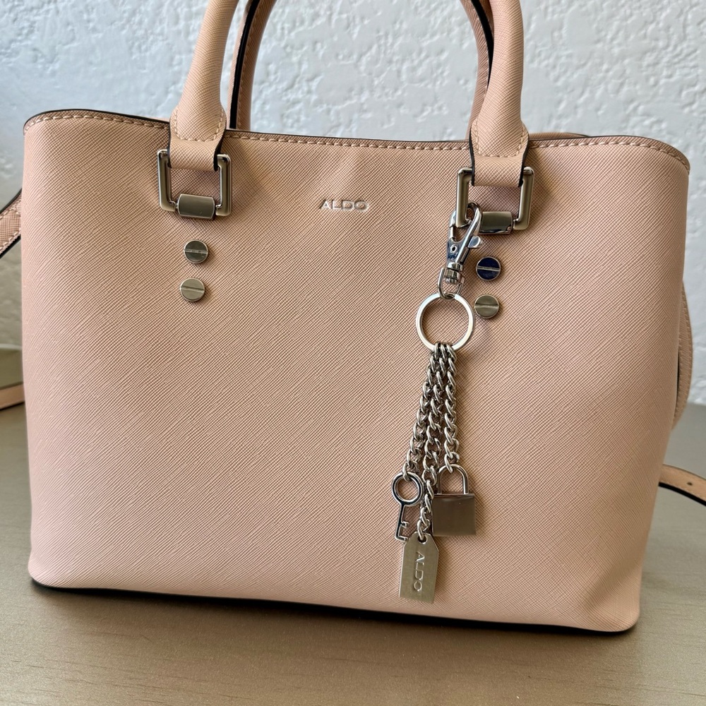 Aldo Blush Pink Handbag with Chain Accents